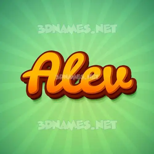 alev in Green Rays style - 3D name wallpaper