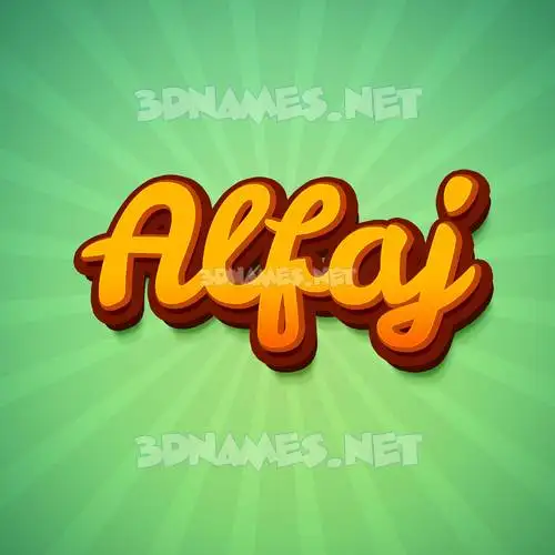 alfaj in Green Rays style - 3D name wallpaper