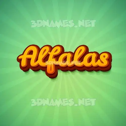alfalas in Green Rays style - 3D name wallpaper