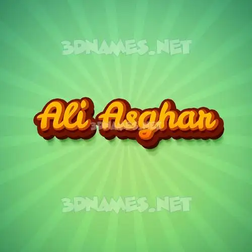 ali asghar in Green Rays style - 3D name wallpaper