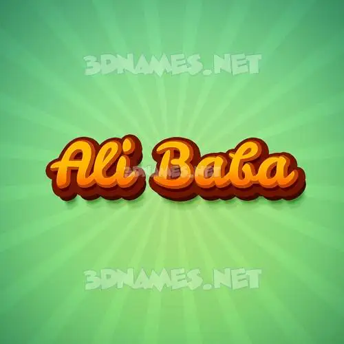 ali baba in Green Rays style - 3D name wallpaper