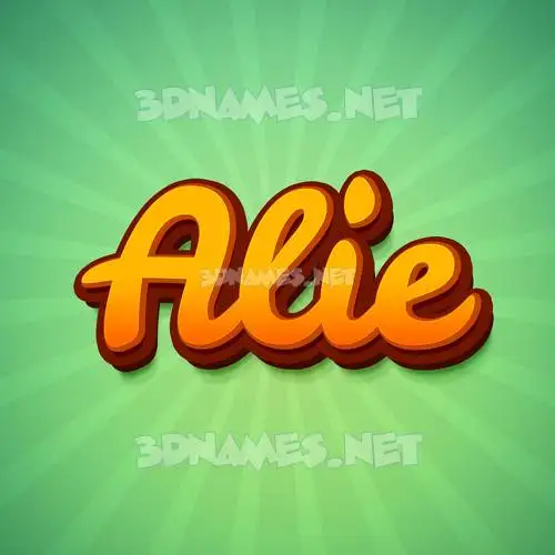 alie in Green Rays style - 3D name wallpaper