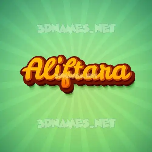 aliftara in Green Rays style - 3D name wallpaper