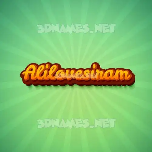 alilovesiram in Green Rays style - 3D name wallpaper
