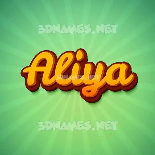 aliya in Green Rays style - 3D name wallpaper