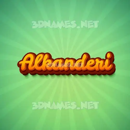 alkanderi in Green Rays style - 3D name wallpaper
