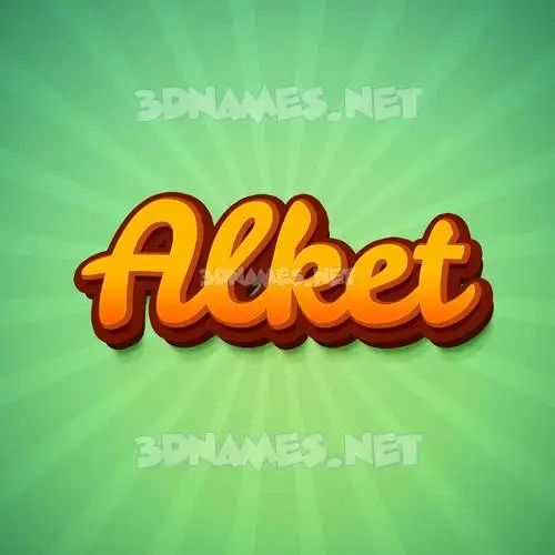alket in Green Rays style - 3D name wallpaper
