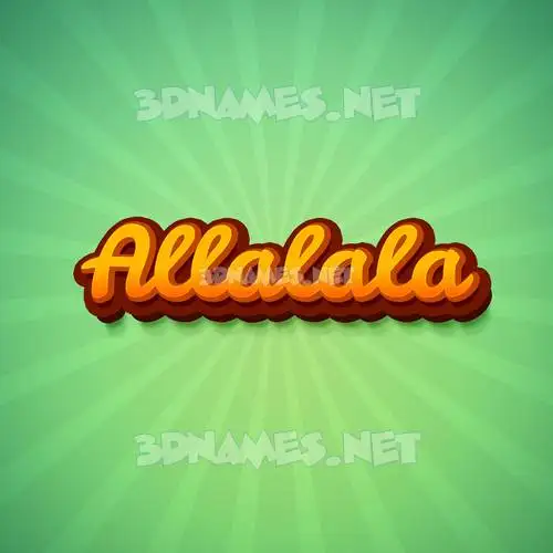 allalala in Green Rays style - 3D name wallpaper