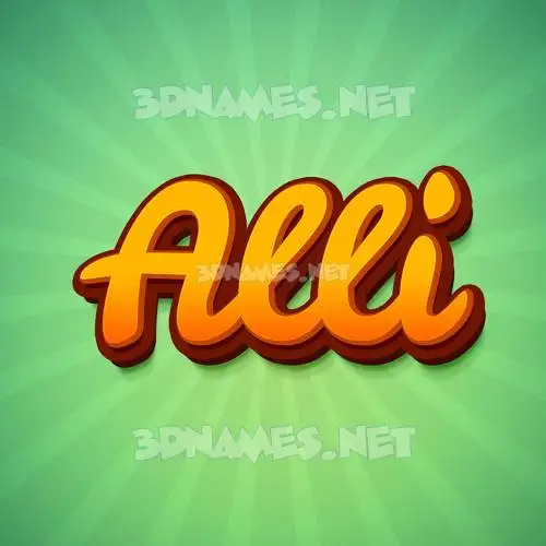 alli in Green Rays style - 3D name wallpaper