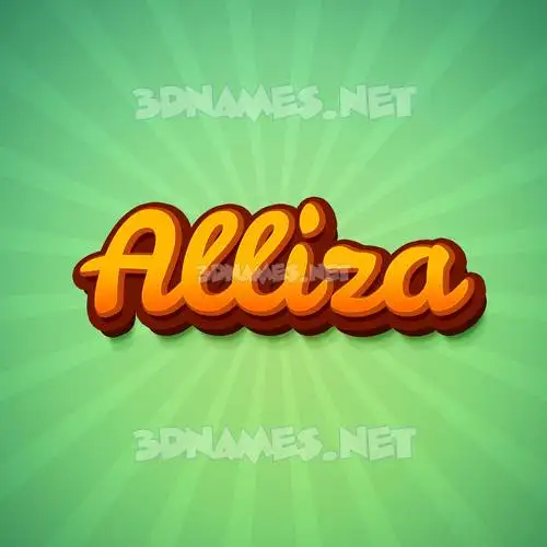 alliza in Green Rays style - 3D name wallpaper