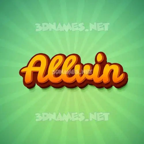 allvin in Green Rays style - 3D name wallpaper