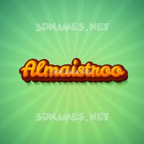 almaistroo in Green Rays style - 3D name wallpaper