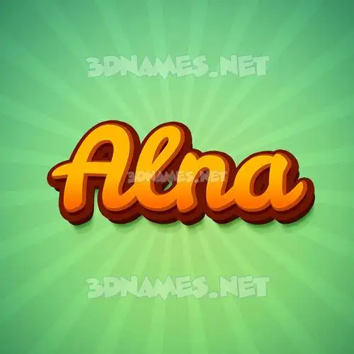 alna in Green Rays style - 3D name wallpaper