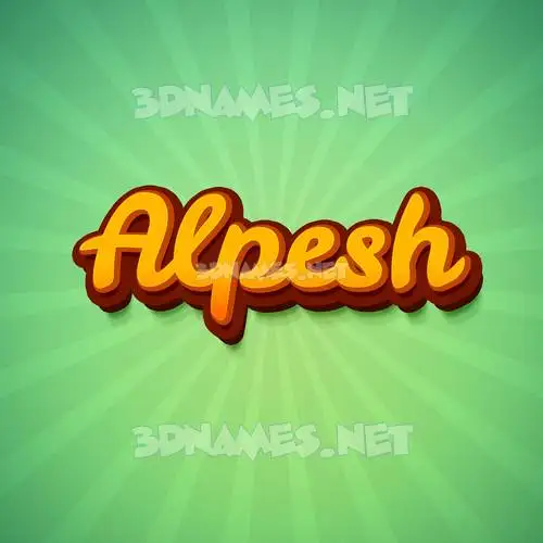 alpesh in Green Rays style - 3D name wallpaper