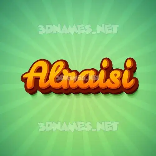 alraisi in Green Rays style - 3D name wallpaper
