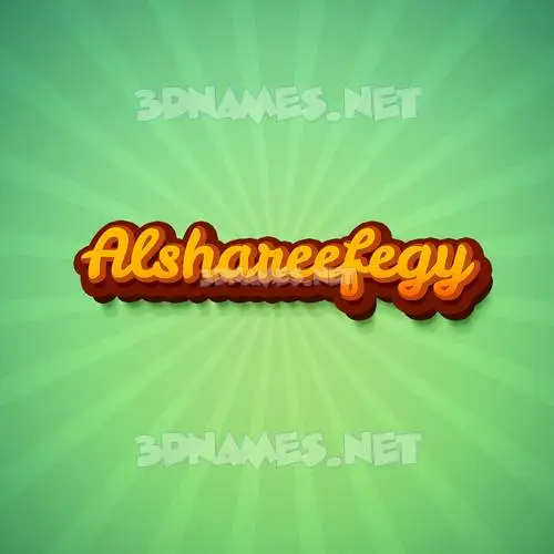 alshareefegy in Green Rays style - 3D name wallpaper