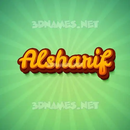 alsharif in Green Rays style - 3D name wallpaper