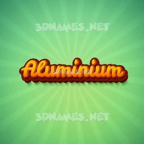 aluminium in Green Rays style - 3D name wallpaper
