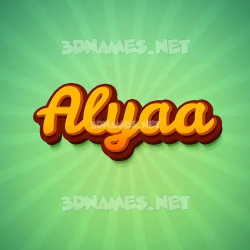 alyaa in Green Rays style - 3D name wallpaper