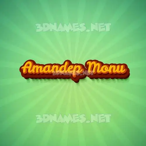 amandep monu in Green Rays style - 3D name wallpaper