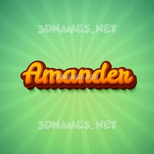 amander in Green Rays style - 3D name wallpaper
