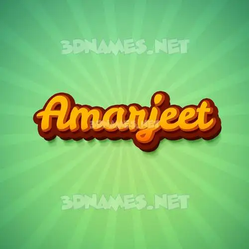 amarjeet in Green Rays style - 3D name wallpaper