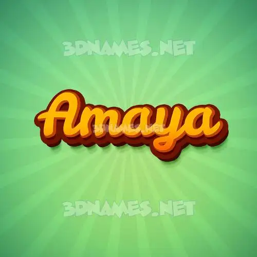 amaya in Green Rays style - 3D name wallpaper