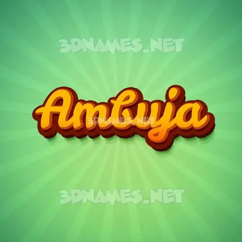 ambuja in Green Rays style - 3D name wallpaper