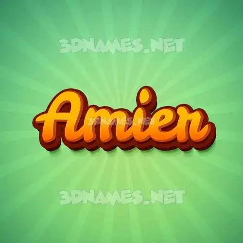 amier in Green Rays style - 3D name wallpaper