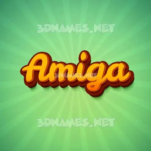 amiga in Green Rays style - 3D name wallpaper