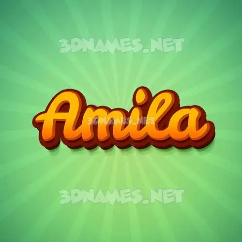 amila in Green Rays style - 3D name wallpaper