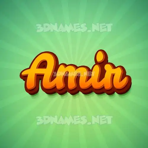 amir in Green Rays style - 3D name wallpaper