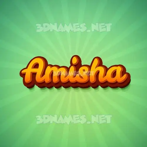 amisha in Green Rays style - 3D name wallpaper