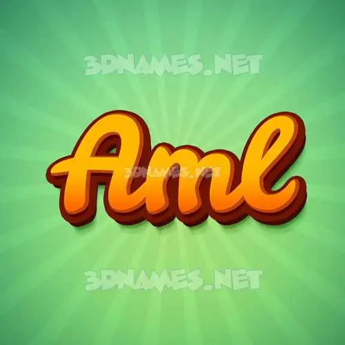 aml in Green Rays style - 3D name wallpaper