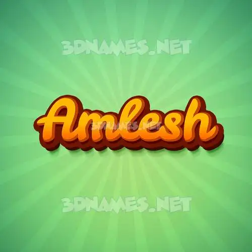 amlesh in Green Rays style - 3D name wallpaper