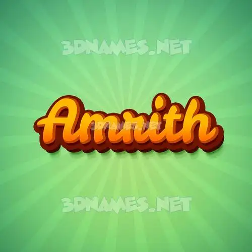 amrith in Green Rays style - 3D name wallpaper