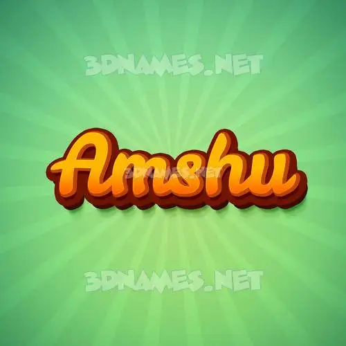 amshu in Green Rays style - 3D name wallpaper