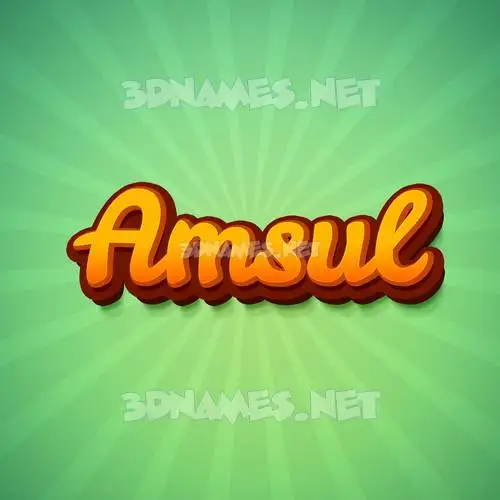 amsul in Green Rays style - 3D name wallpaper