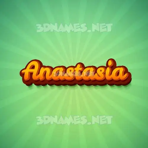 anastasia in Green Rays style - 3D name wallpaper