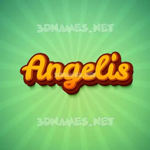angelis in Green Rays style - 3D name wallpaper