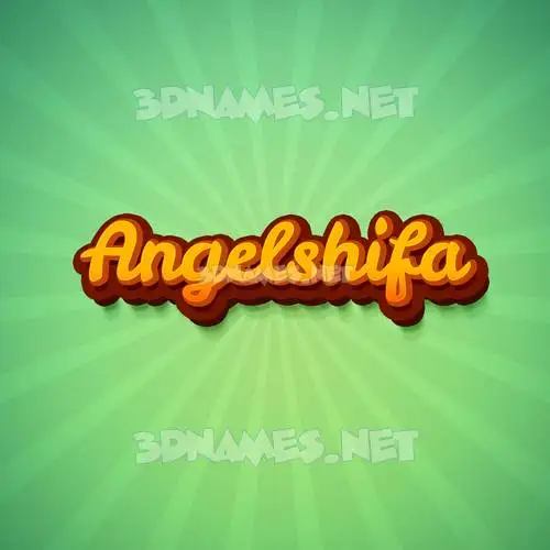 angelshifa in Green Rays style - 3D name wallpaper