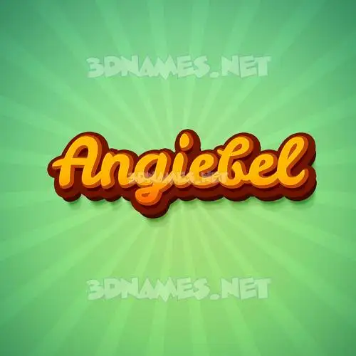 angiebel in Green Rays style - 3D name wallpaper