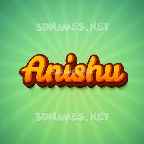 anishu in Green Rays style - 3D name wallpaper