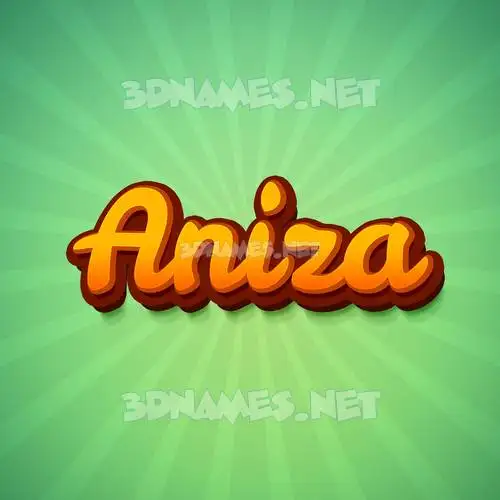 aniza in Green Rays style - 3D name wallpaper