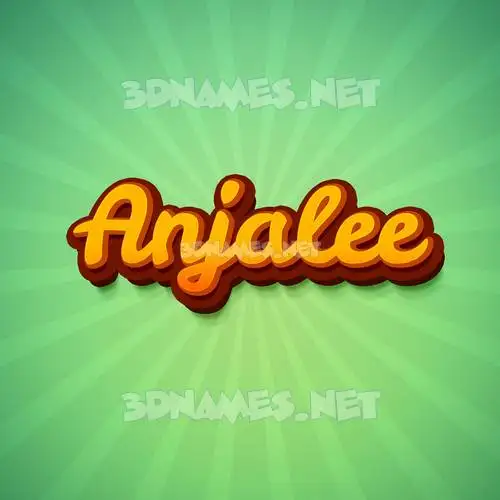 anjalee in Green Rays style - 3D name wallpaper