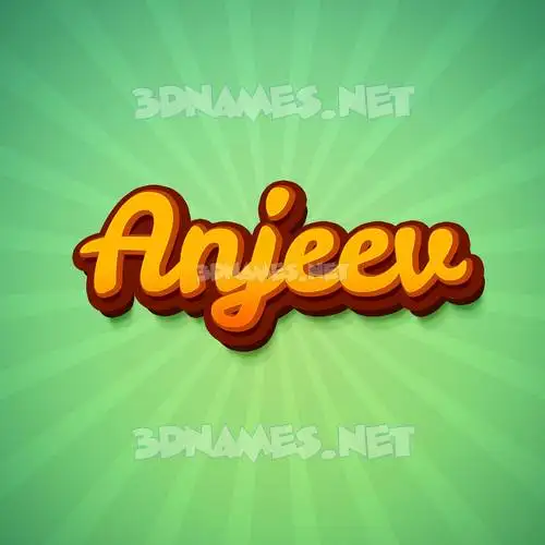 anjeev in Green Rays style - 3D name wallpaper