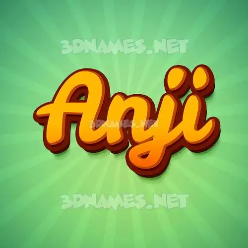anji in Green Rays style - 3D name wallpaper