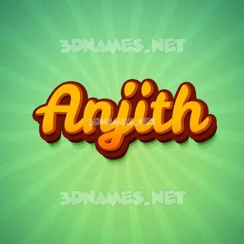 anjith in Green Rays style - 3D name wallpaper