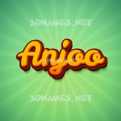 anjoo in Green Rays style - 3D name wallpaper