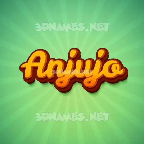 anjujo in Green Rays style - 3D name wallpaper